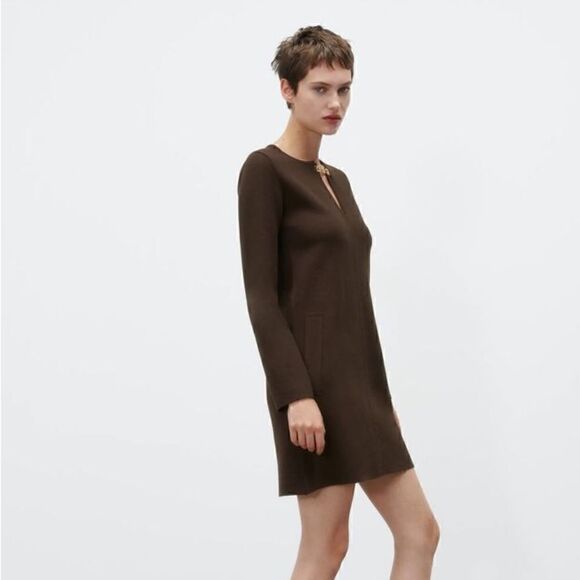 ZARA KNIT DRESS WITH CHAINS - Picture 6 of 9
